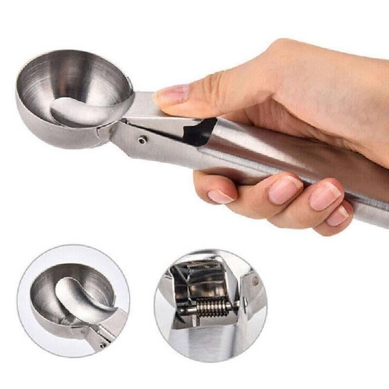 Hochwertiger Eisportionierer aus Edelstahl mit komfortablem Griff und stilvollem Design für müheloses Servieren