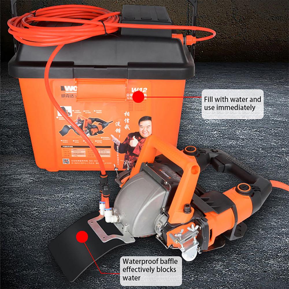 Grooving Machine 6800W Dustless Slotting Cutting Machine for Plumbing Electrical Installation Project Wall Line Groove Concrete