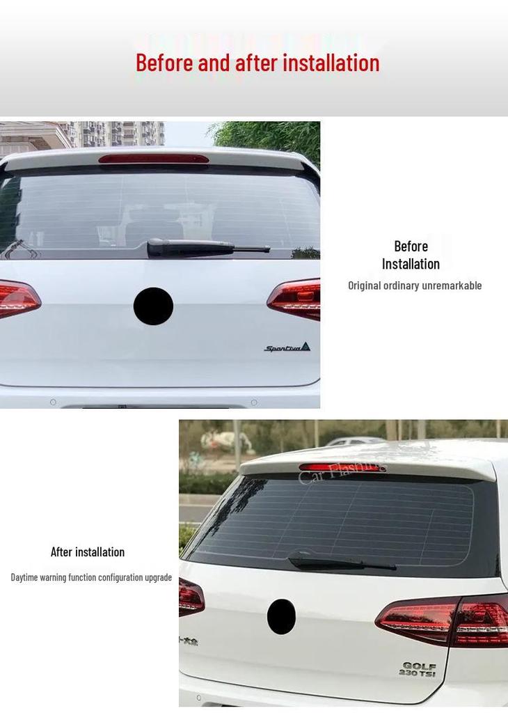 Compatible High-Level Brake Light with Nozzle for VW Golf 6/7, Polo, Tiguan