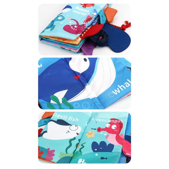 Baby Cloth Book Toy Animal Vehicle Learning Touch And Feel Crinkle Book 0-3 Newborn Infant Sensory Activity Book Early Education Stroller Toy