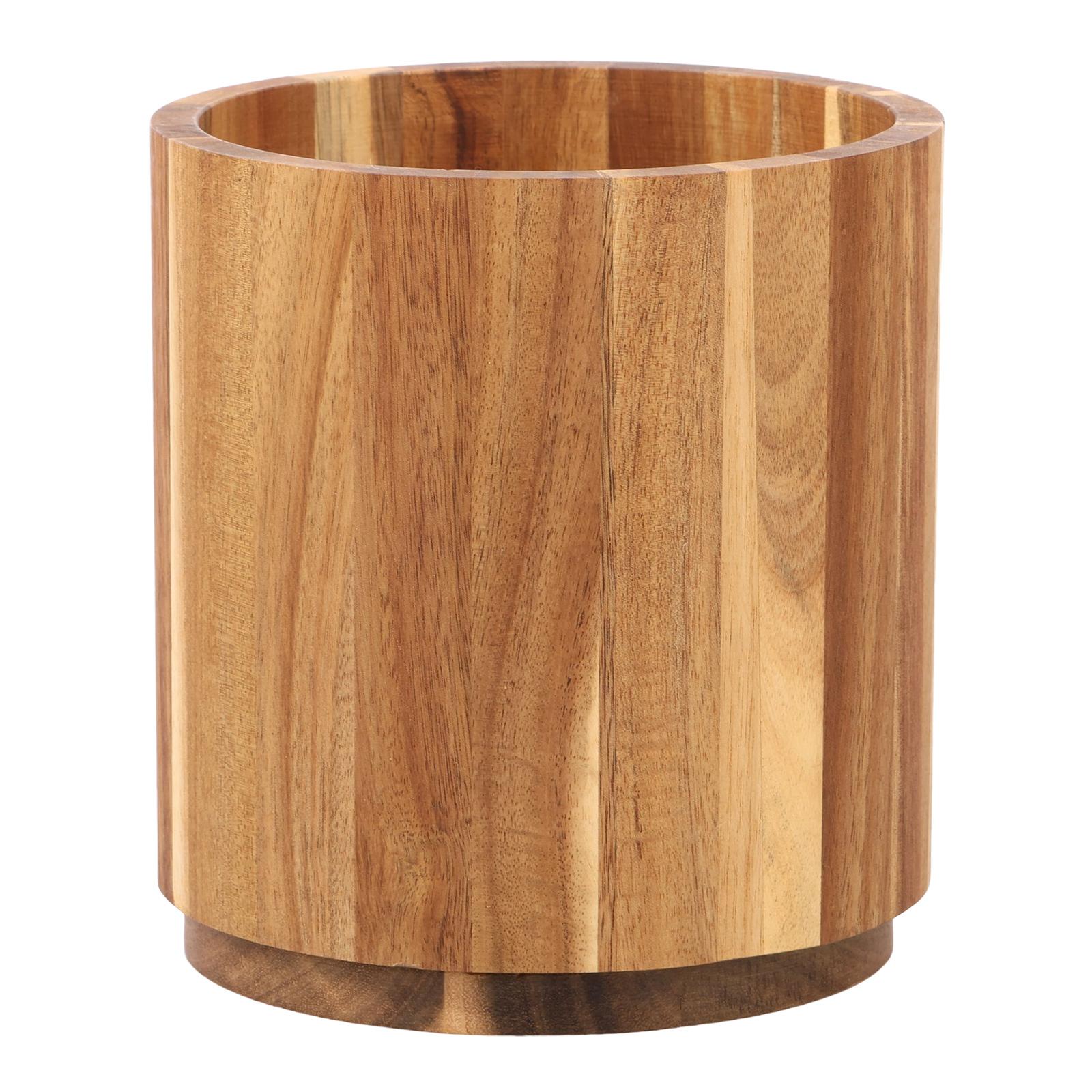 

Подставка для кухонной утвари из дерева акации, вращающаяся на 360°, кухонная полка для хранения столовых приборов, палочек для еды, столового серебра, органайзер для кухонной утвари на столешницу