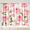 2 pieces - rose-print curtains - polyester material - suitable for bedrooms   living rooms   and study rooms as privacy curtains.