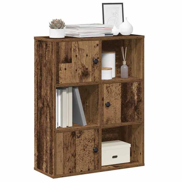 VidaXL Bibliothèque vieux bois 60x24x76,5 cm bois d'ingénierie, étagère à livres, support de rangement, support à livres, 860389