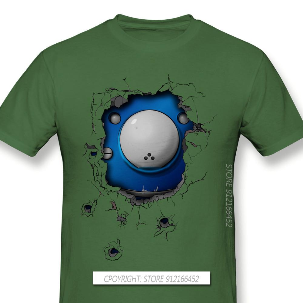

Customization Clothes Ghost In The Shell Technology Ai Anime T-Shirts Bullet-Riddled Wall Tachikoma For Men 4XL