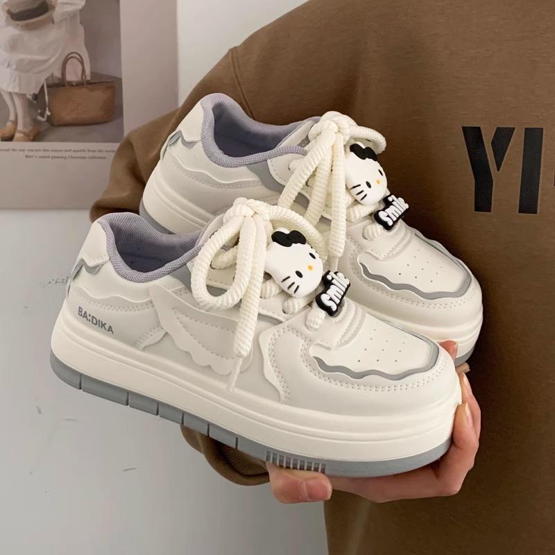 

Женские туфли Big Head, черно-белые, с пандой, студенческие, универсальные, на толстой подошве, весенние, белые туфли 40 серый