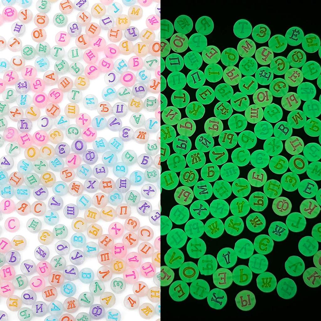 500G Luminous Letter Love Beads Alphabet Acrylic Spaced Beads For Jewelry Making DIY Charms Bracelet Necklack