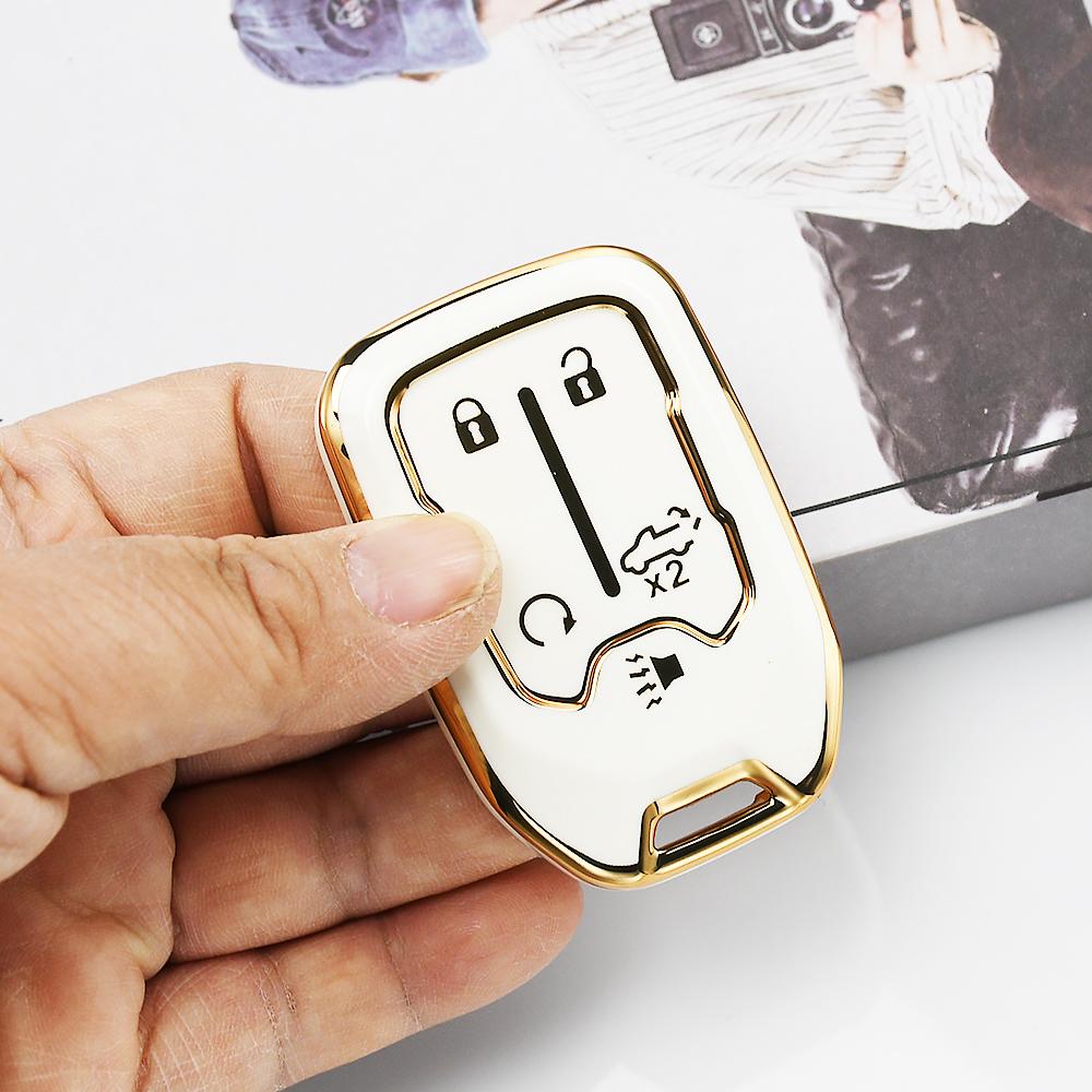 5 Buttons TPU Interior Accessories Car Key Case Cover for GMC Terrain 2019 Shell Fob Holder for Chevrolet Suburban 2019