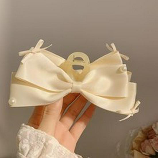 Fugitive Princess Satin Bow Hair Claw Clip - Elegant Updo Accessory