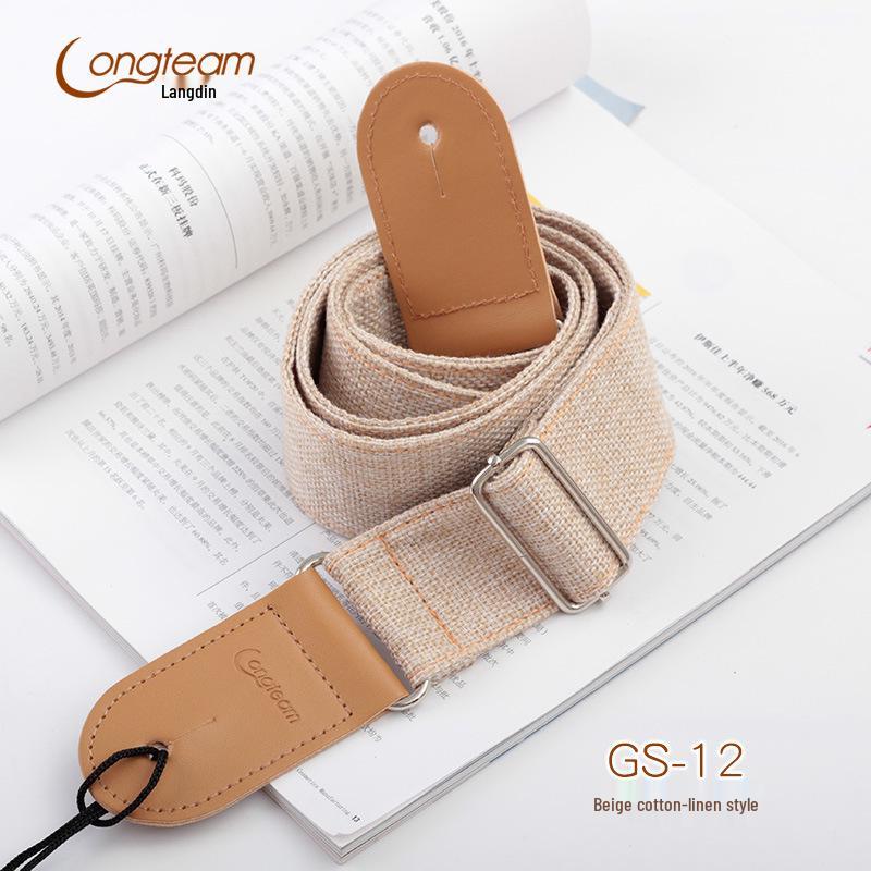 

Cotton & Linen Guitar Strap - Adjustable for Folk & Electric Guitars, Diagonal Shoulder Design, In Stock
