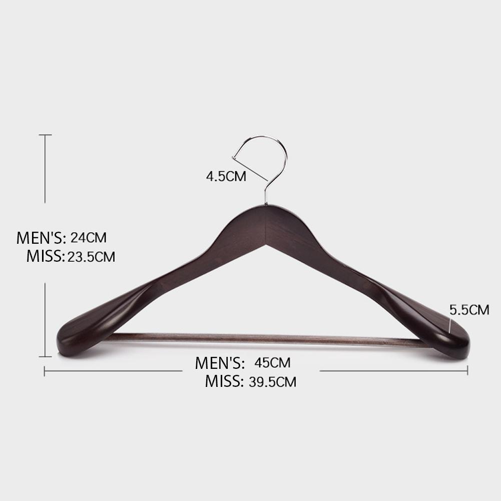 4 pièces Cintre en Bois Massif Haners Épaules Larges Cintre Manteau en Bois Antidérapant Costume Pantalon Vêtements Pour Placard Penderobes Ogazer