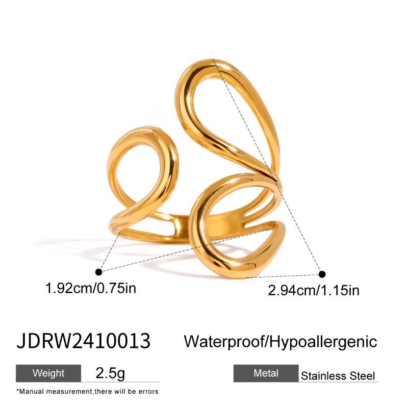 

Stainless Steel Ring - Sophisticated and Niche Design, Exaggerated Ring, Titanium Steel Hand Accessory JDRW2410013