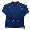 Laqua School Rash Guard, Half-Zip, Solid Color, for Girls and Boys, GN-5506, 130cm, Navy White