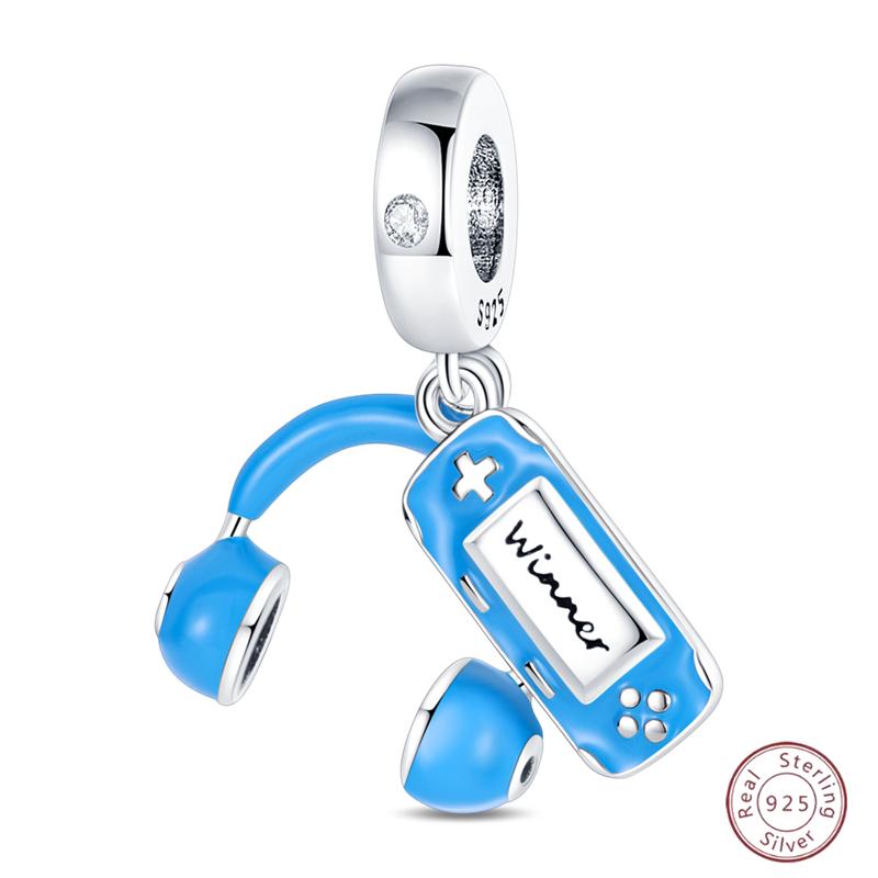 Copper Beaded Pendant Blue Shiny Zircon Suitable Original 3Mm Bracelet Women Fine Jewelry