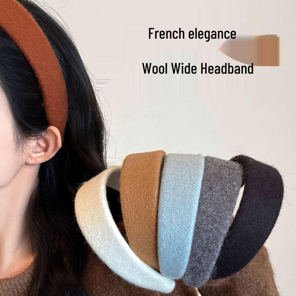 Autumn & Winter Woolen Wide-Brim Headband: Versatile, Fashionable Hair Accessory for Women