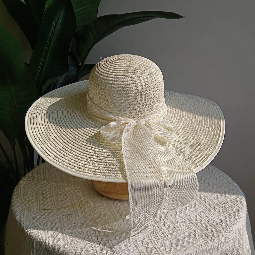 Summer straw hat 2025 large brim outdoor sun protection sun hat travel vacation foldable beach hat sombrero para sol mujer