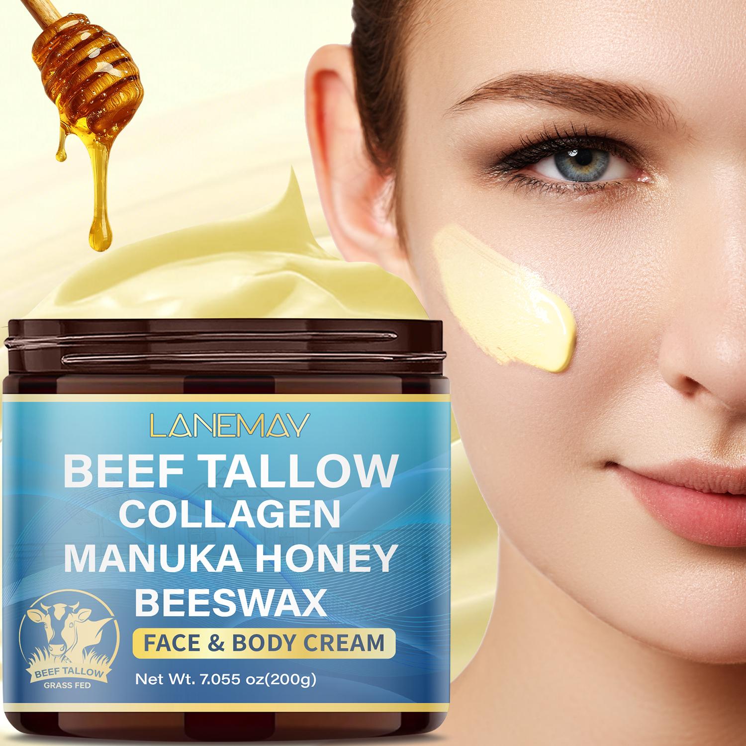 

FACE & BODY CREAM-Nourishes And Firms The Skin-Gentle Care With Manuka Honey And Beff Tallow-Suitable For All Skin Types, 200g