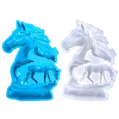 Dobu Zirgu Skulptūru Veidne Viegli Izņemama Silikona Veidne Zirgu Statuju Rotājumu Izgatavošanas Veidne DIY Entuziastiem