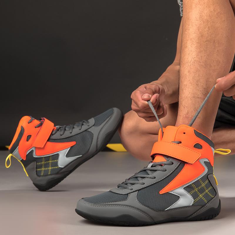 36-46 botas de boxe unissex malha de alta qualidade respirável tamanho grande botas de boxe leves sapatos de treinamento de luta botas de motocicleta masculinas