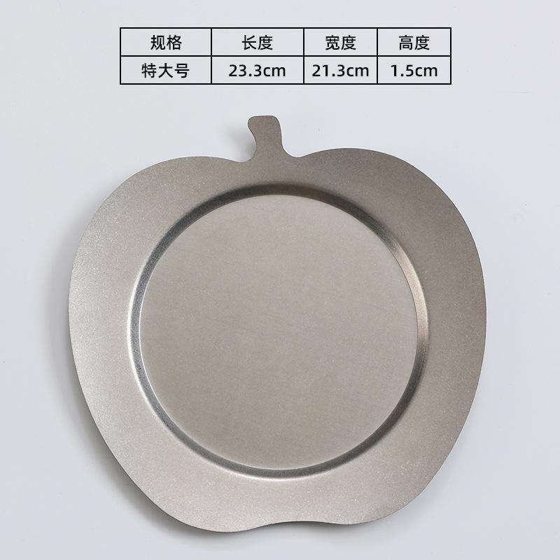 Vintage Stainless Steel Steak Dinner Plates Fruits Dessert Vegetable Shallow Plate Kitchen BBQ Picnic Restaurant Hotel Tableware