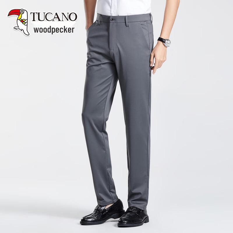 TUCANO Men's Business Casual Straight Fit Suit Pants