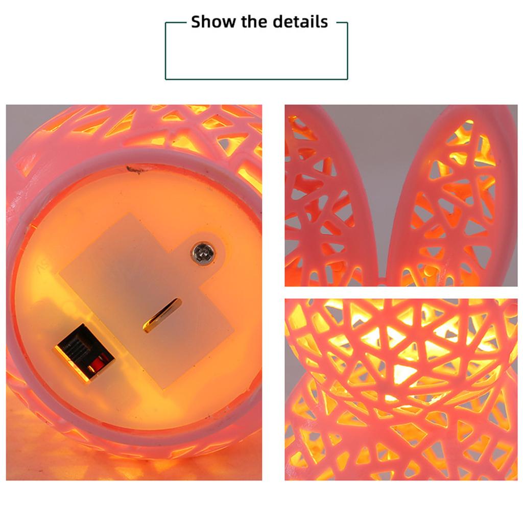 3D Printing Easter Rabbit Nightlight Creative Hollow Out Bunny Figurine Table Lamp for Spring Indoor Home Festival Decorations