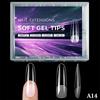 Luxury False Nail Tips Soft Gel Fingertip Semi-matte Capsules Almond French Coffin Full Cover Artificial Fake Nails Extension