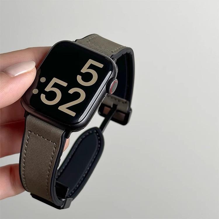 Silicone Sticker Crazy Horse Leather Magnetic Strap for Xiaomi S4, Apple S10, Huawei Watch 5, GT7, Ultra 9