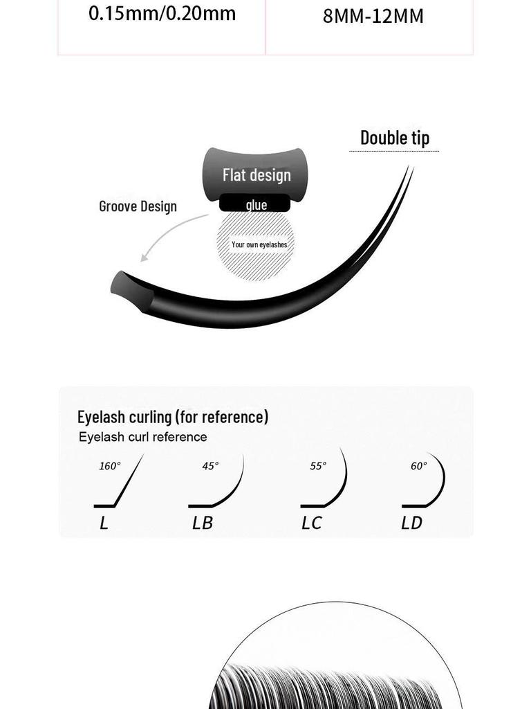 Fox L-Shaped Wide-Angle Soft Eyelashes: Chinese Beauty, Single Air Flat Hair, LC/LD