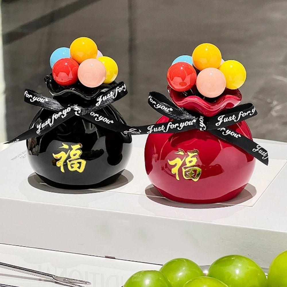 Rustproof Fu Bag-shaped Fruit Fork Set Anti-scald Blessing Bag Fruit Fork Storage Set Household