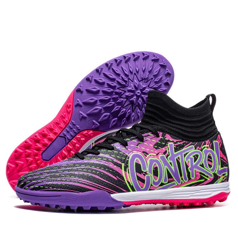 Autumn New Soccer Shoes Boys and Girls Students Competition High-top Spike Lawn Training Shoes