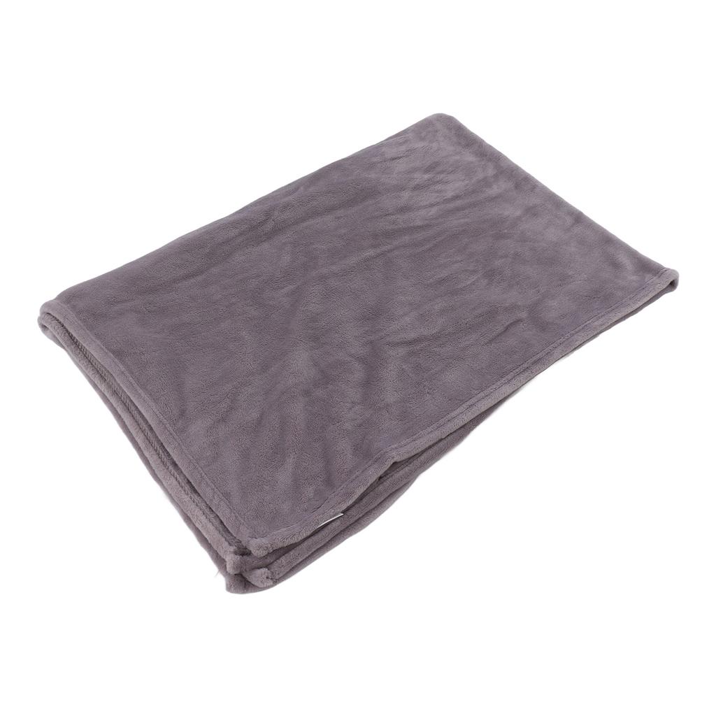 Flannel Throw Blanket Plush Light Breathable Foldable Warm Stylish Simple Soft Blanket Light Gray