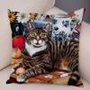 Pet cartoon animal pillowcase sofa home car  cute watercolor cat cushion cover decoration