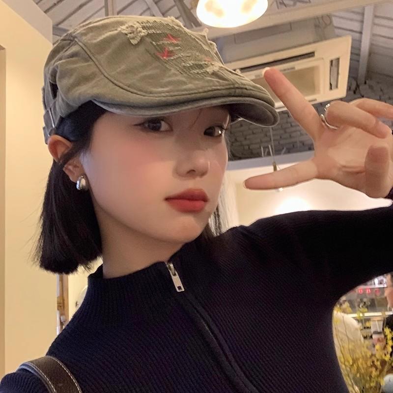 Yourself Boho Beret Hat With Embroidered Design For Casual Women