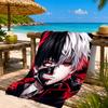 Tokyo Ghoul Kaneki's Struggle Beach Towel, Quick-drying, Easy to Care for, Suitable for Both Fitness and Beach Vacations,Sports Essential