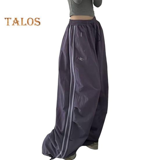 

Женские брюки-карго с эластичной резинкой на талии и завязками на подоле, повседневные брюки с карманами и боковыми полосками, широкие спортивные брюки, уличная одежда XL фиолетовый