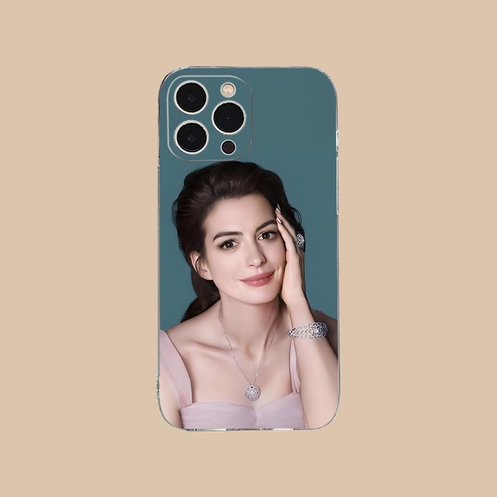 

Anne Hathaway Mobile Phone Case for iPhone 17 16 15 14 13 12 11 X XR XS Air Pro Max Plus Mini Clear Colorful Cover Cover Pretty iPhone XS Max