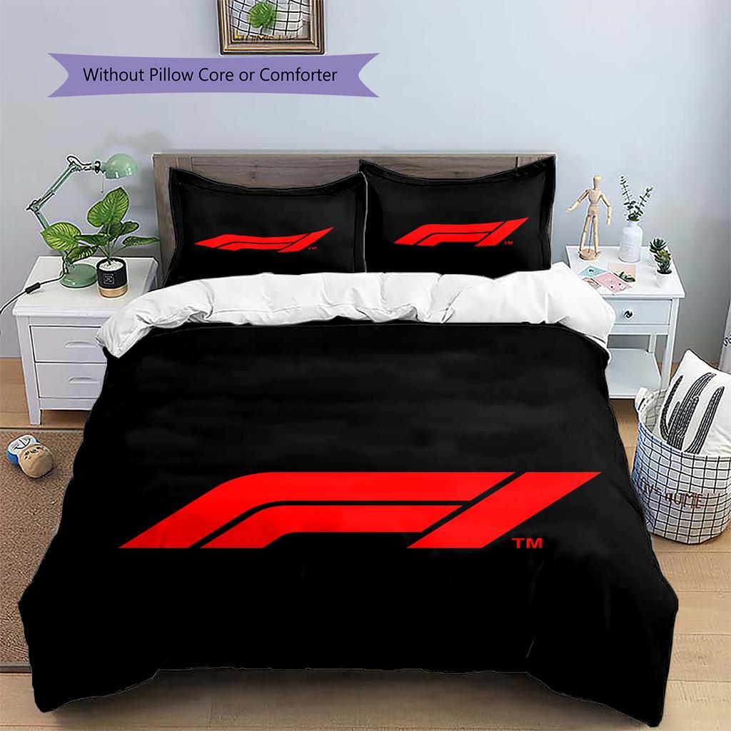 Formel 1 Muster Bettwäsche, Steppbett Set Bettbezug Kissenbezug Zuhause Geburtstagsgeschenk (1 Bettbezug + 2 Kissenbezüge, ohne Füllung)
