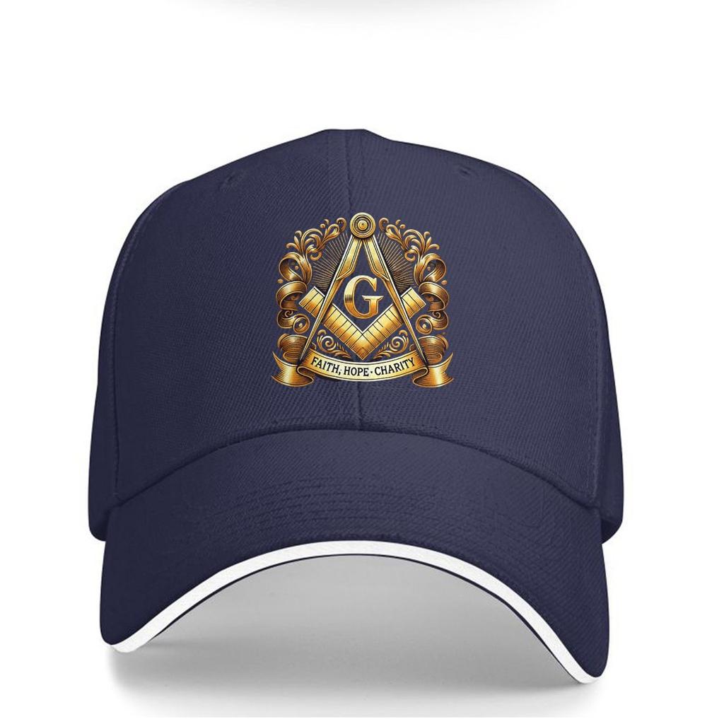 Masonic Square And Compass Faith Hope Charity Baseball Cap Polyester Casual Adjustable Dad Hat Unisex