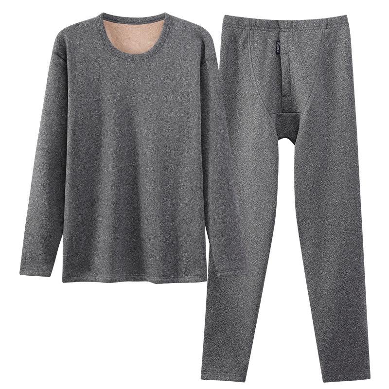 Lambswool-Enhanced Thermal Men's Base Layer Set – Thick, Plush, Cold-Proof Underwear for Autumn and Winter