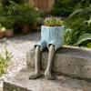 Decorative Flowerpot Creative Furniture Flower Pot, Cute Resin Planters, Funny Leg Shape Fake Potted Garden Figurines Planter for Home Lawn