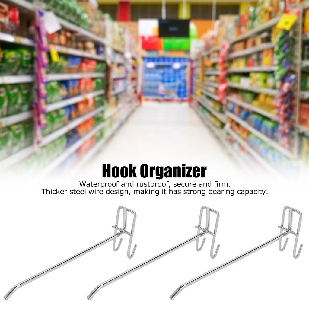 30pcs Supermarket Hook Iron Grid Shelf Hook Jewelry Display Shelf Hook 3.5mm Thickness