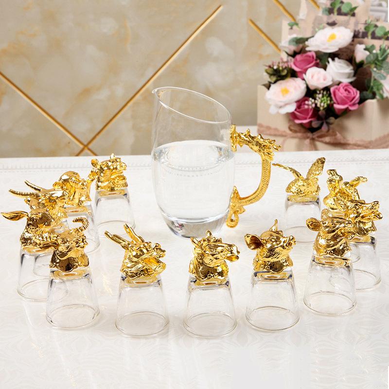 Elegant 12pc Zodiac Shot Glass Set - Chinese Baijiu Drinkware Multipurpose & Reusable Perfect for Gifting
