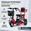 Tragbarer 3-Rad ELEKTRISCHER MOBILITÄTSSCOOTER, Faltbare Mobilitätshilfe für Senioren, Komfortable Fahrt mit Korb, KOSTENLOSER VERSAND