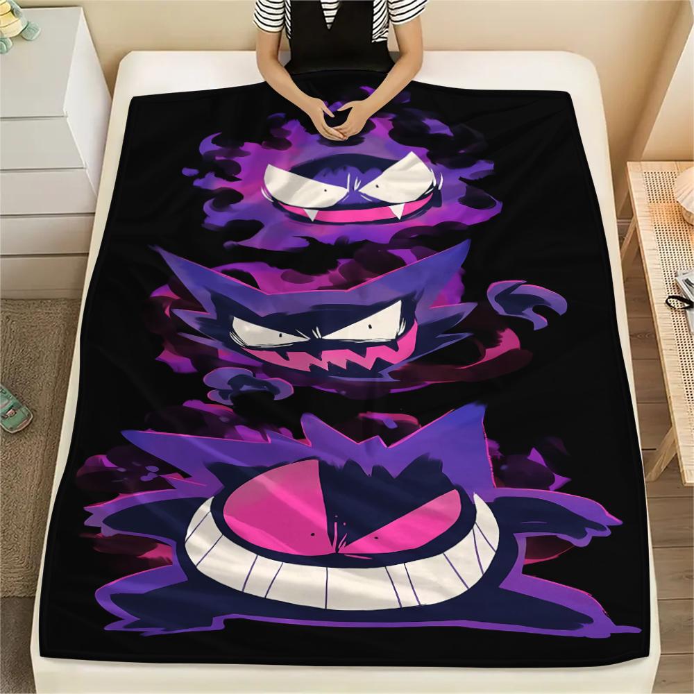 Gengar Print Flannel Blanket,High quality Comfortable for All Seasons,Home Decor,Warmth and Comfort,Perfect for Christmas Gifts