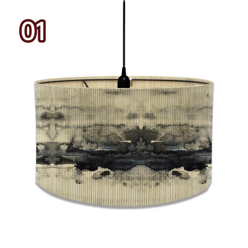 European Style Marble Pattern Lampshades Cafe Home Homestay Decor Bamboo Art Chandelier Light Cover Wall Lamp Shade E27