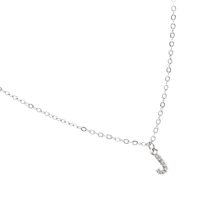 Collier Luxenter Avec Zirconium Brillant Argenté - Alphabet J