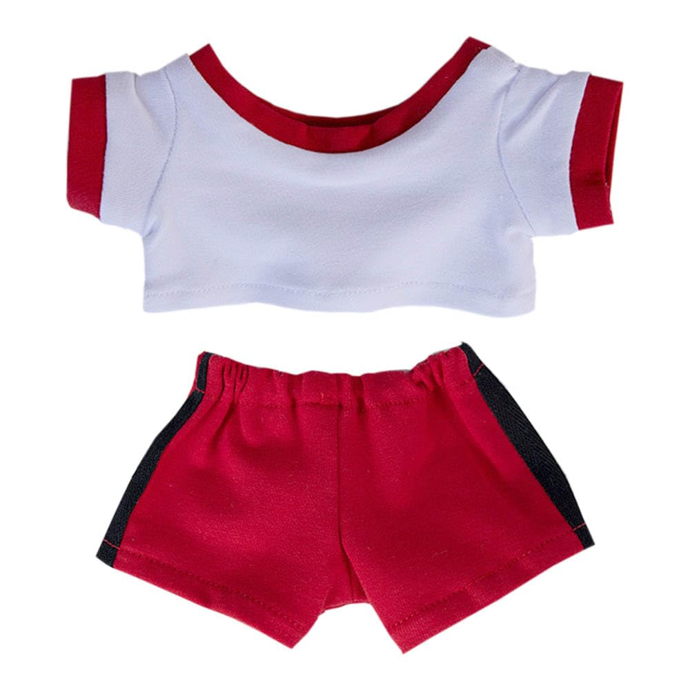 

niannyyhouse 10cm, 15cm, 20cm Plush Clothes, Sportswear, Color Blocking, T-Shirt, Pants, Dress-Up, Cotton Doll, Accessories (a1, 20cm)