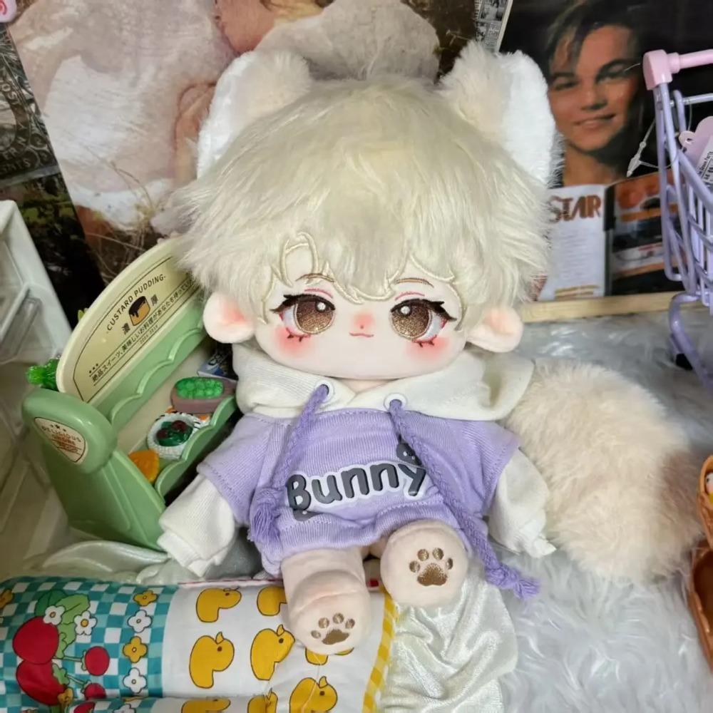 Plushie Monster 20cm Doll Blond Dog Puppy Handsome Boy Toy Body Plush Removable Ear Tail Original Cartoon Cosplay Kids Gift Xmas