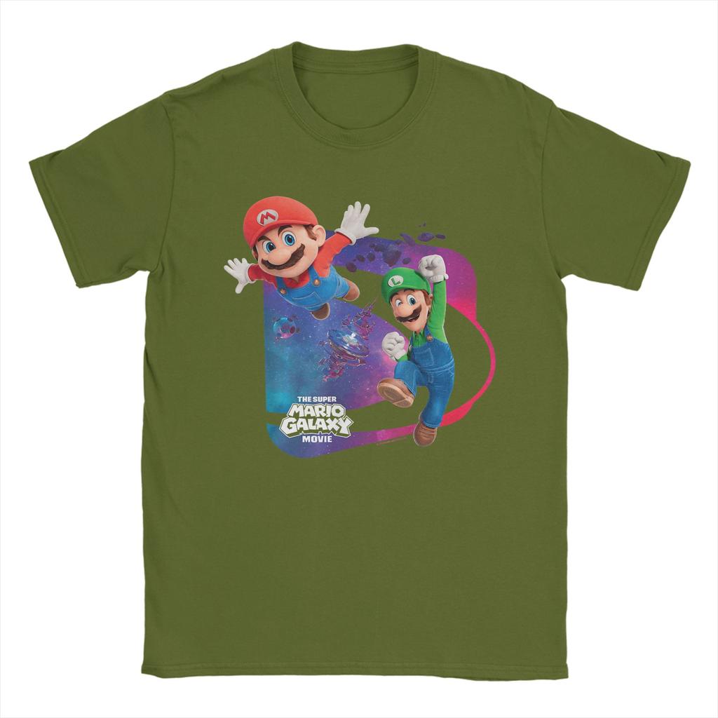 Marios Luigi Adventure T Shirts Unisex Women Cotton Creative TShirts Crewneck Galaxy Movie Tees Short Sleeve Clothing Summer