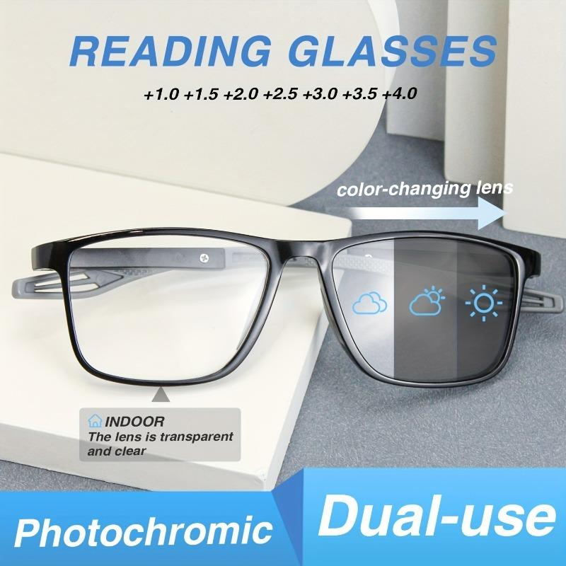 4pcs Comfortable Style Color Changing Reading Glasses Combination Pochromic  Men and Women'S Universal Style Color Changing